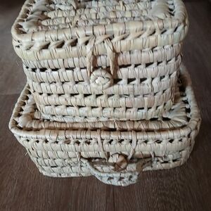 Natural Woven Storage Baskets (2)